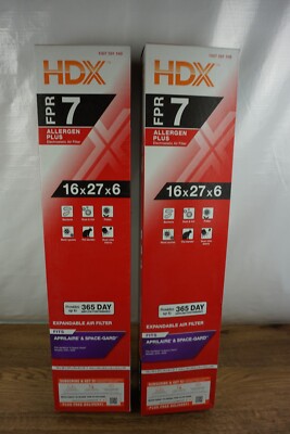 HDX 16 in. x 27 in. x 6 in. AprilAire & SpaceGard Pleated Air Filter (2 Pack)