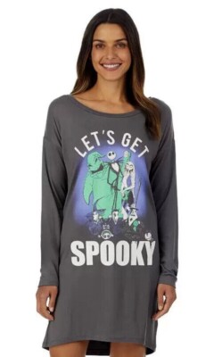 Disney Nightmare Before Christmas Women Sleep Shirt Pajama Nightgown Jack Sally
