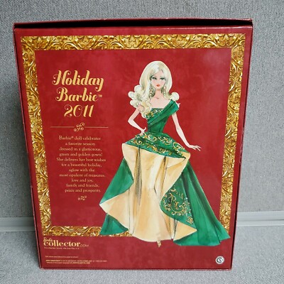 Holiday Barbie 2011 Collector Edition Mattel T7914 Green Gold 