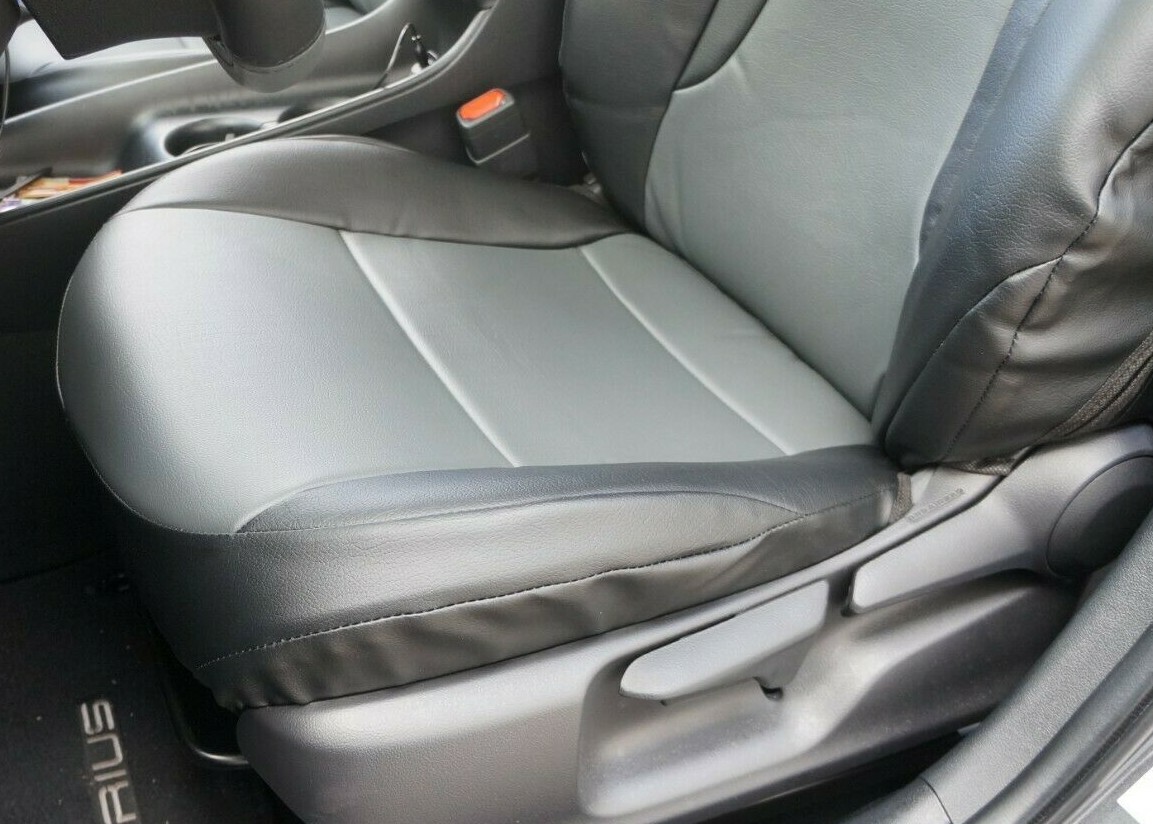 IGGEE Custom Fit Front Seat Covers For Toyota Prius 2016-2022 – Artificial Leather, 13 Colors (Uber/Lyft Ready)
