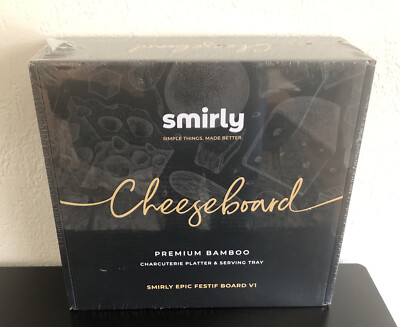 SMIRLY Epic Festif v1 Charcuterie Cheese Board and Knife Set Bamboo ...