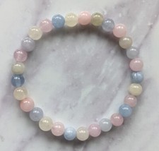 Beautiful natural Morganite 6mm beaded bracelet, healing, chakras