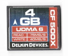Delkin Devices 4GB UDMA 6 500x CF Compact Flash Camera Memory Card