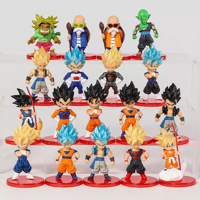 6Pcs/Set 9,5cm Dragon Ball Z Anime Figura Filho Goku Vegeta