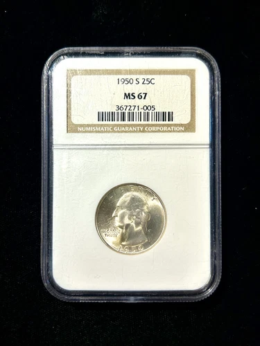 1950-S Washington 25c Silver - NGC Graded MS 67