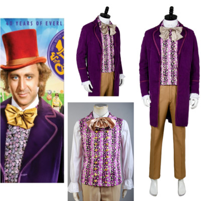 Willy Wonka Charlie and the Chocolate Factory Gene Wilder Cosplay Costume Jacke/