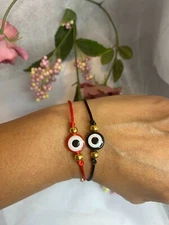 2pcs Set Evil Eye Bracelet/ Red and Black Lucky String/ Unisex