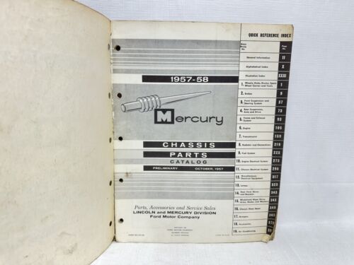 1957-1958 Mercury ORIGINAL Chassis Parts Catalog Monterey Montclair Park Lane - Picture 3 of 6