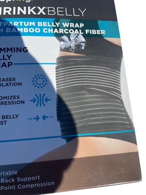 UpSpring Shrinkx Belly Charcoal Postpartum Belly Wrap Black (L/XL