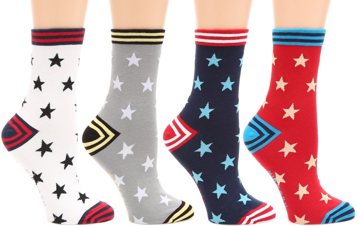 MIRMARU Women's 4 Pairs Animal Cute Funny Novelty Casual Cotton