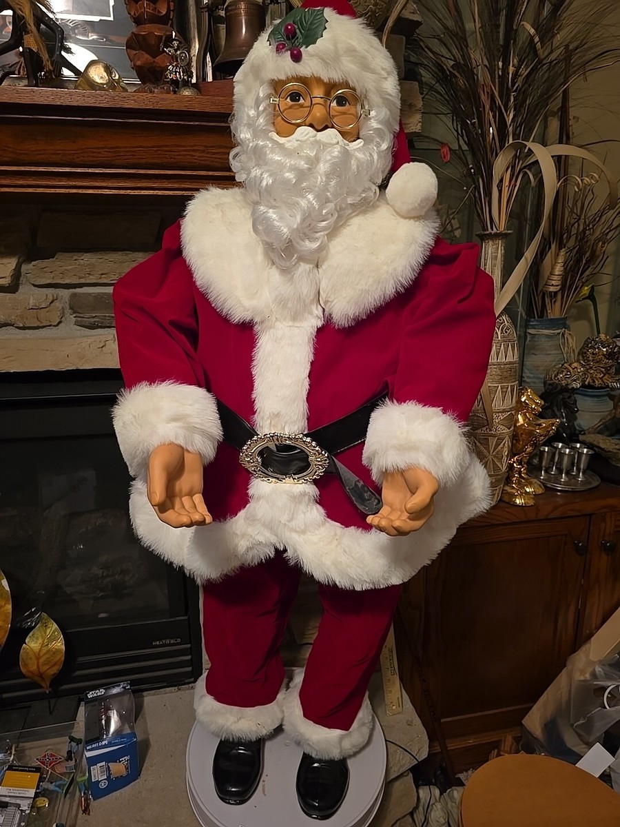 Vintage Santa Sings Moves Side To Side 50 Inches Tall Pan Asian