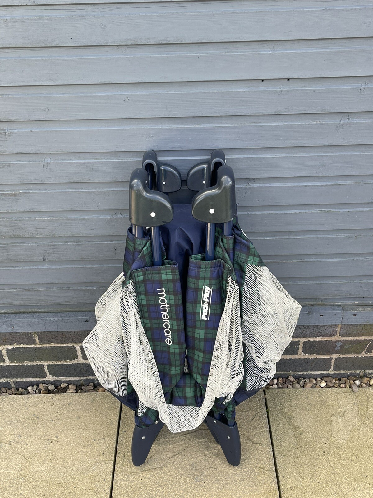 Mothercare Travel Cot and Playpenblue tartan design eBay