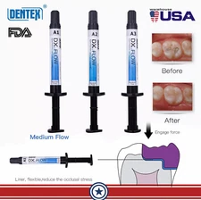 DENTEX Dental Flowable Light Cure Composite Resin Medium Flow A1/A2/A3 3g +5Tips