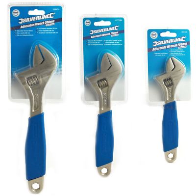 Silverline Verstell-Schlüssel Soft-Grip-Griff 200 mm, 250 mm oder 300 mm