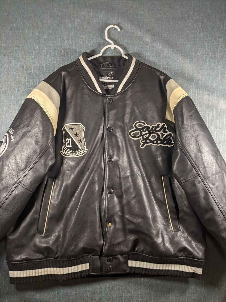VTG Authentic Southpole Bomber Jacket Mens Faux Leather VTG Authentic Southpole Bomber Jacket Mens Faux Leather