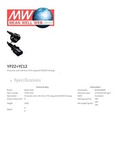 Mean Well New In Box YP22+YC12 Line Cord