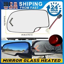 Heated Mirror Glass Power Turn Signal Led Driver Side Lh 88944391 For Chevy