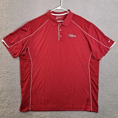 Nike Golf Tour Performance Dri-Fit 3XL Crimson Body-Mapping Polo Shirt Club Logo - Image 1 of 4