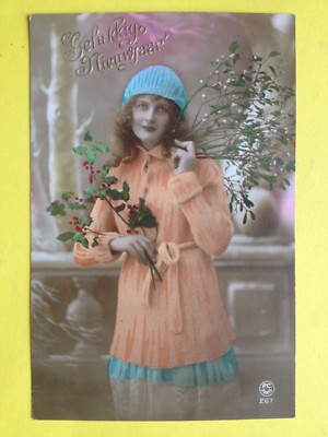 cpa Retro FROHES JAHR GLÜCKLICHES NEUES JAHR bis J. DE WHITE, Deurne Zuid by ANTWERPEN