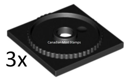 New Lego 3x Black Turntable 4 x 4 Square Base, Locking 61485