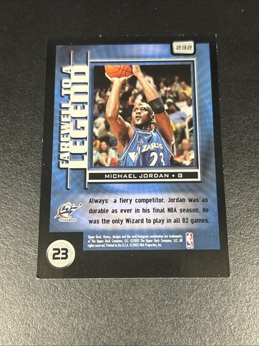 2003-04 Upper Deck Victory - Farewell to a Legend #232 Michael Jordan - Bild 6 von 10