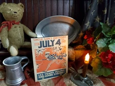 PRIMITIVE FOLK ANTIQUE VINTAGE COLONIAL AMERICANA STYLE UNCLE SAM JULY 4 SIGN