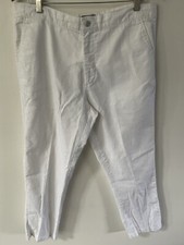 Marc Anthony Linen Blend Mens 36x30 Slim Fit Pants Drawstring White Coastal