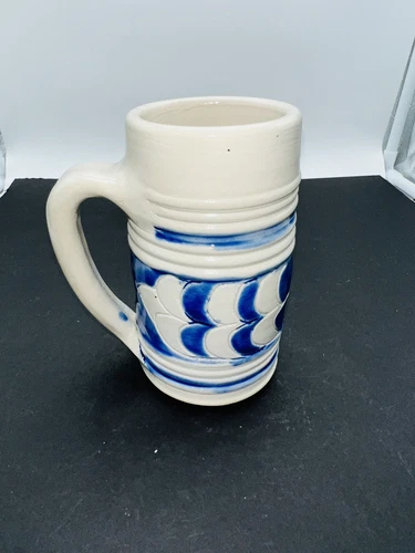 Vintage Colonial Williamsburg Cobalt Blue Salt Glaze  Stoneware Mug
