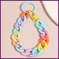 Colorful Acrylic Plastic Link Chain Keychain Creative Handmade Anti-lost