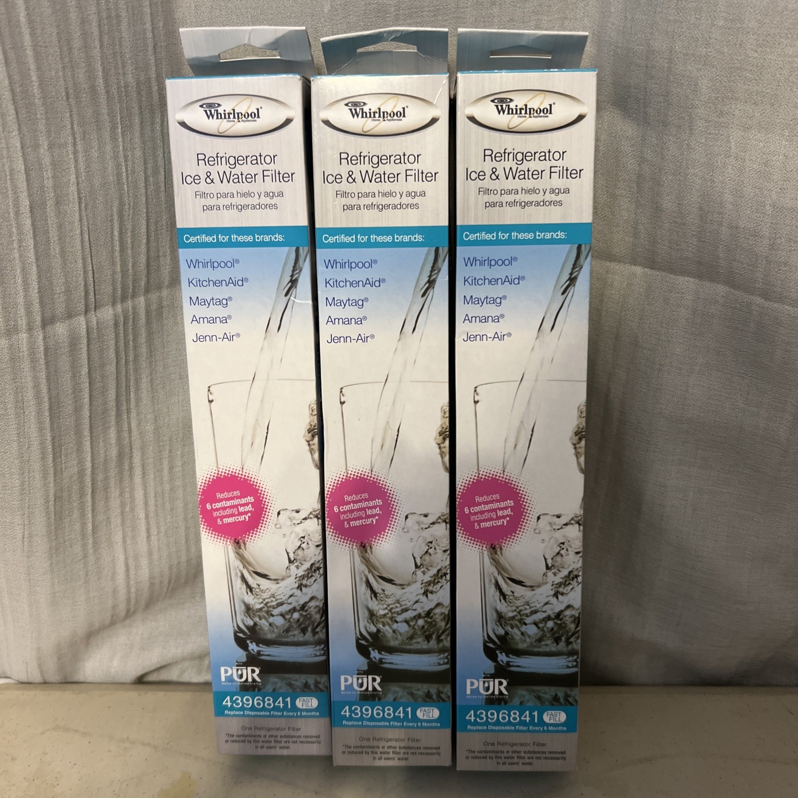 3 NEW Whirlpool Pur 4396841 Replacement Refrigerator Water F