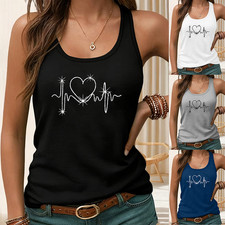 Women's Sleeveless Tank Top Casual Summer Casual Sportswear Vest Beach Vest Top