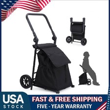 Foldable Grocery Cart Shopping Cart, Collapsible Utility Cart Rolling Hand Truck