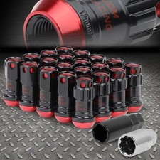 Closed End Red Aluminum Spline 16 Wheel Lug4 Lock Nutkey M12x1.25 22mmx45mm