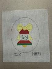 Mari Bell Needlepoint Colorful Pattern Hand Painted Christmas Gifted Wrapped