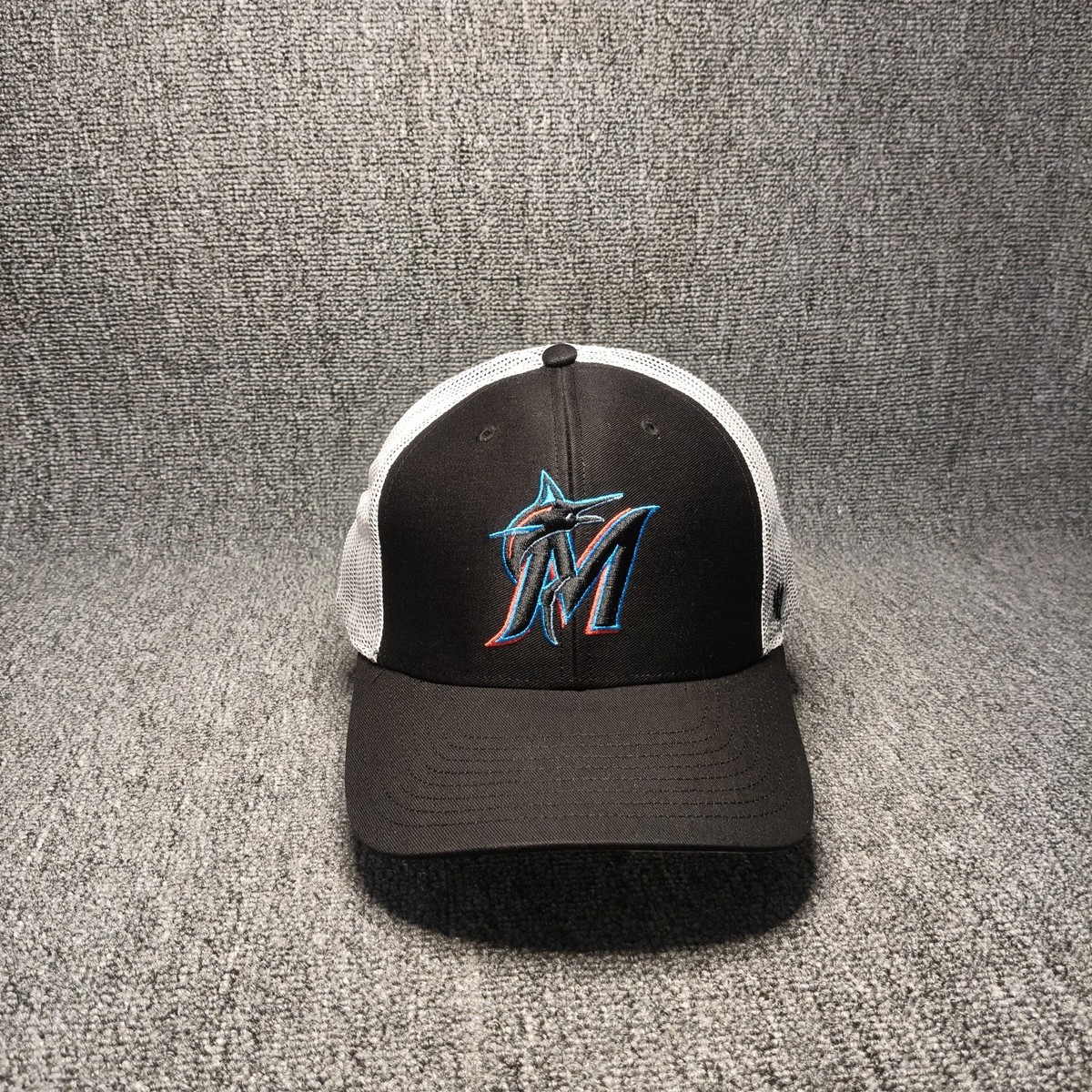 47 Brand Miami Marlins Trucker Hat Snapback Cap Black White