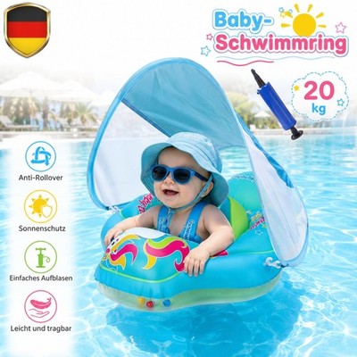 Baby Schwimmring mit Abnehmbarem Sonnendach Schwimmhilfe Schwimmsitz Kleinkind