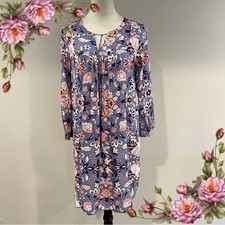 OLD NAVY Floral Pintuck long sleeve Swing mini Dress size medium
