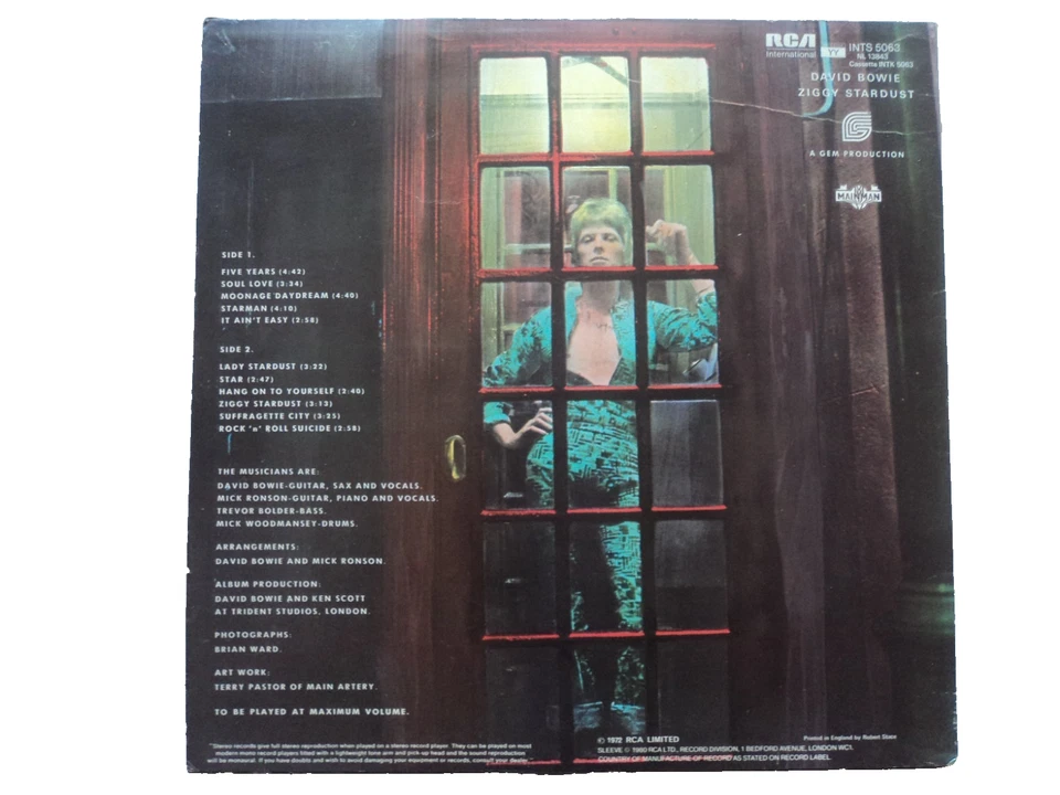 David Bowie The Rise and Fall of Ziggy Stardust and the Spiders from Mars · Lp · 1980, photo 2 sur 3