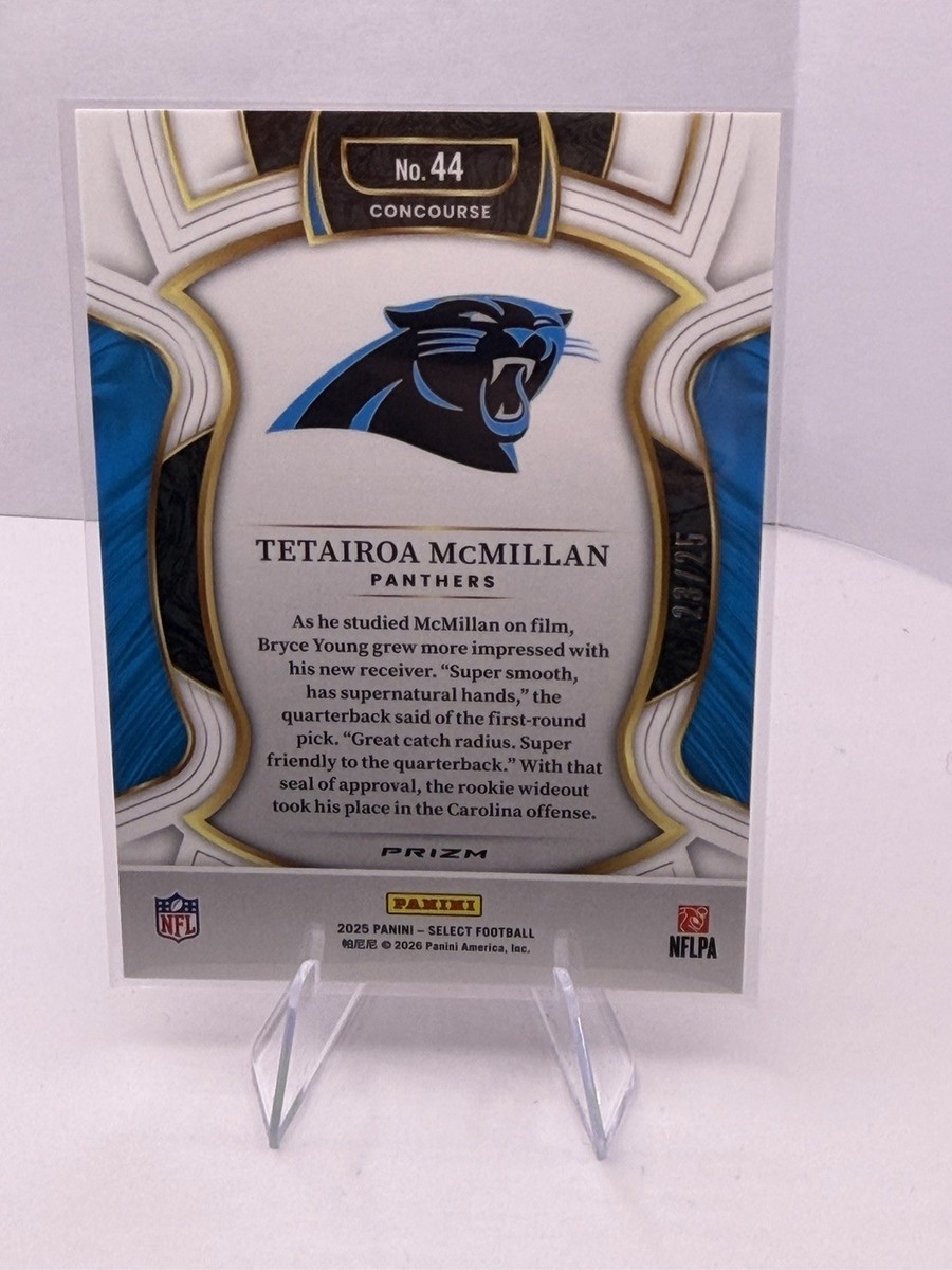 2025 Panini Select Tetairoa McMillan Tie-dye Prizm RC 23 /25
