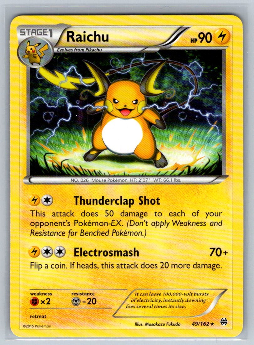 Raichu 49/162 Rare BREAKthrough Pokemon Lightly Played