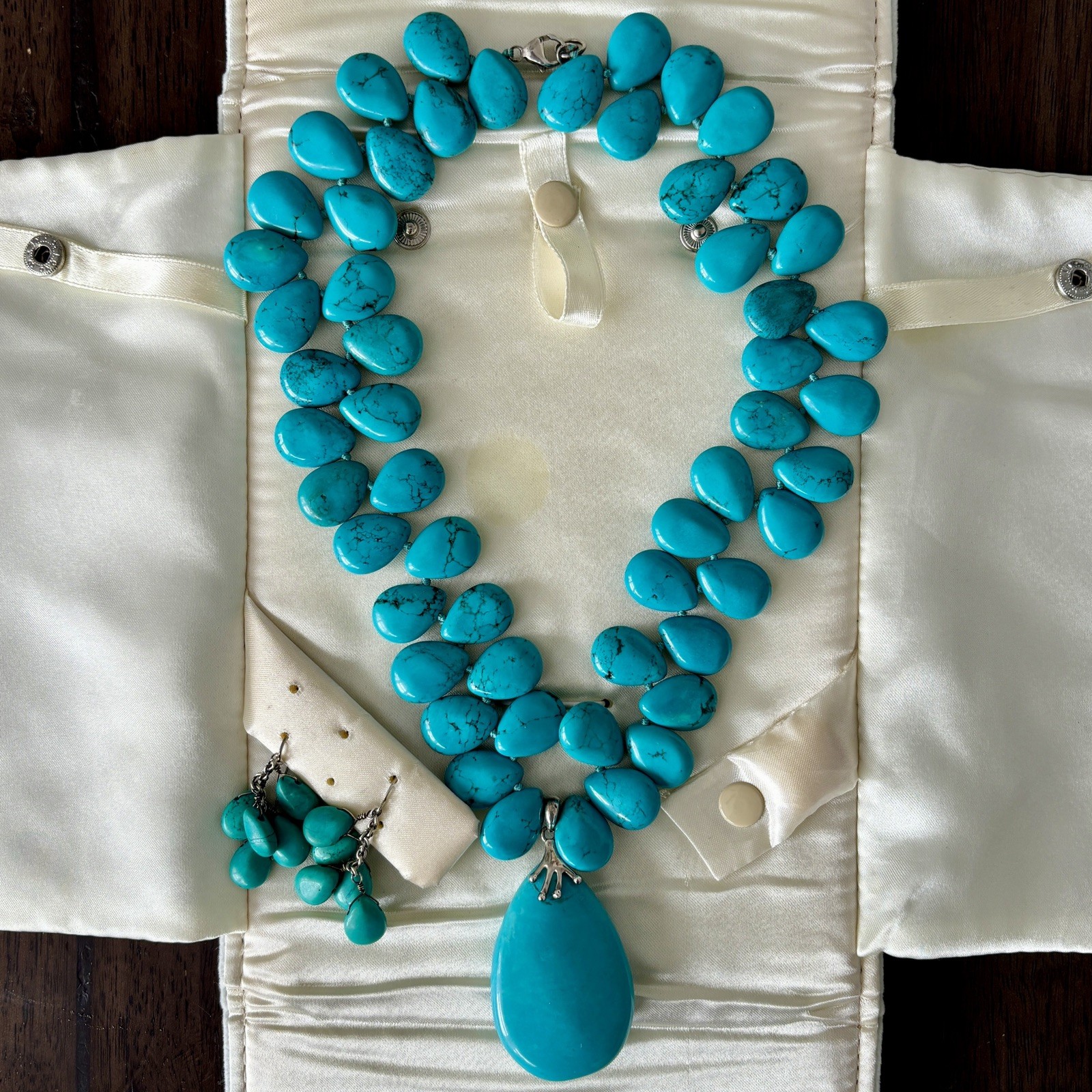 Stauer Turquoise Statement Necklace Earrings Set … - image 5
