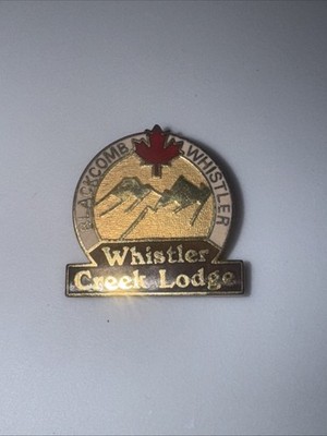 Blackcomb Whistler Creek Lodge Resorts Ski Souvenir Vintage Lapel Hat Pin Canada