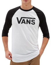 Image of VANS Mens Classic Logo Long Sleeve Raglan Top White/Black