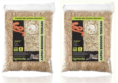Komodo Aspen Bedding Natural Reptile Snake Terrain Substrate 6L 12L 100% Organic