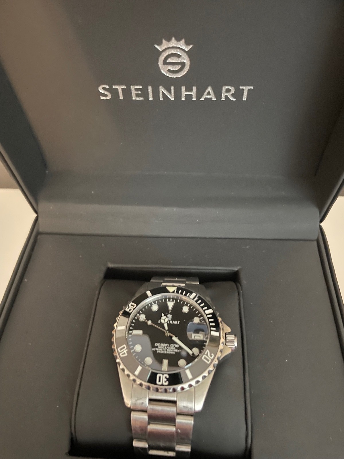 Steinhart Ocean One Black Ceramic Swiss Diver Watch 39mm on Bracelet