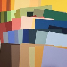 Stampin Up Lot - 12x12 SOLID TEXTURED CARDSTOCK - 75 Sheets - Colored Center