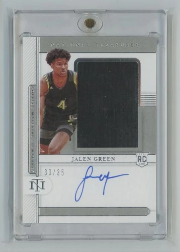 2021-22 Panini National Treasures Jalen Green Rookie Auto Jersey 33/35 Houston