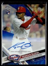 2017 TOPPS CHROME BLUE WAVE /75 ROOKIE AUTO ROMAN QUINN PHILLIES