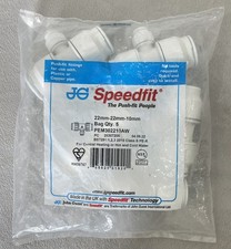 Image of Pack of 5 John Guest 22 × 22 × 10mm Reducing Tee Speedfit/Push-fit - PEM302210AW