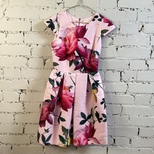 TED BAKER Designer Occasion Dress Floral, TB Size 0, UK Size 6. VGC